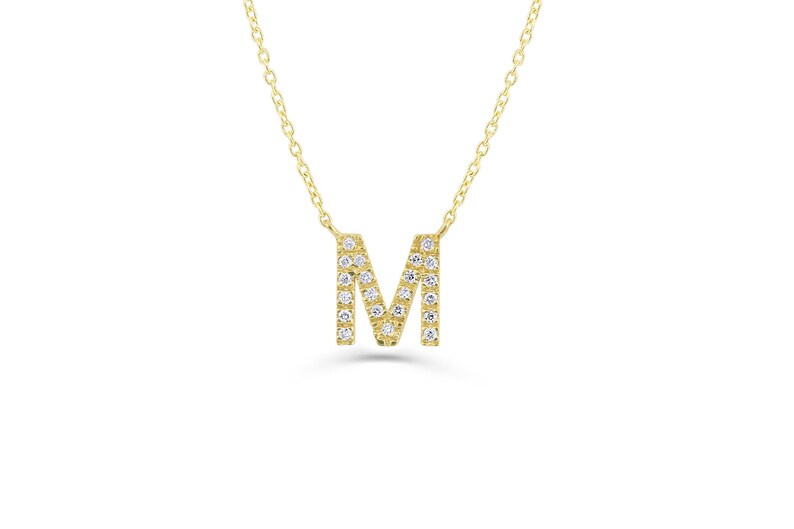 Colar Corrente Inicial Feminino em Ouro Amarelo 18k c/ Diamante