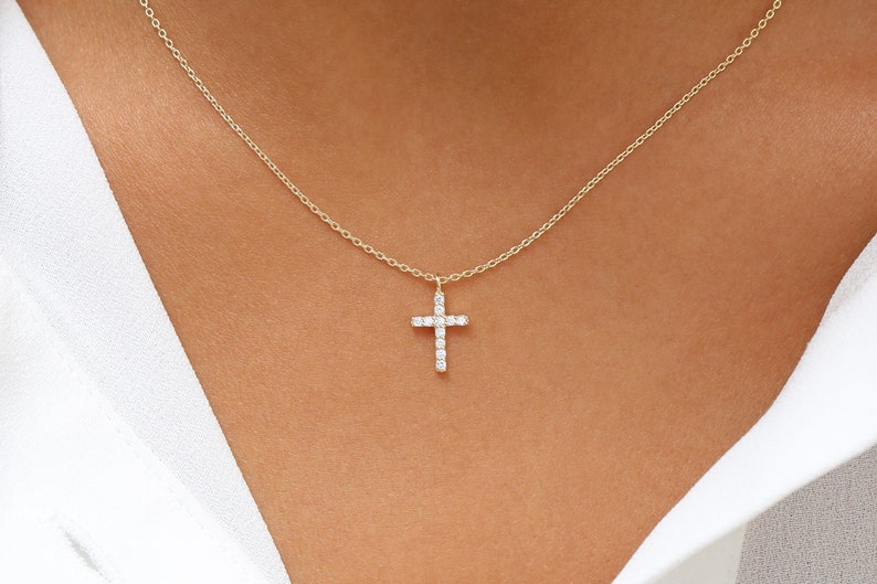 Colar Corrente Feminina em Ouro Branco 18k De Cruz