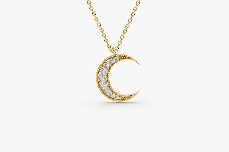 Corrente feminina de ouro 18k Branco lua Diamantes luxo