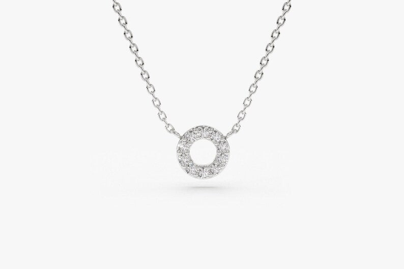 Colar Corrente Feminina em Ouro Amarelo 18k Circle C/ Diamantes