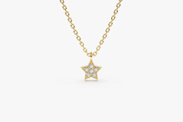 Corrente de ouro feminina  18k  mini estrela Diamantes