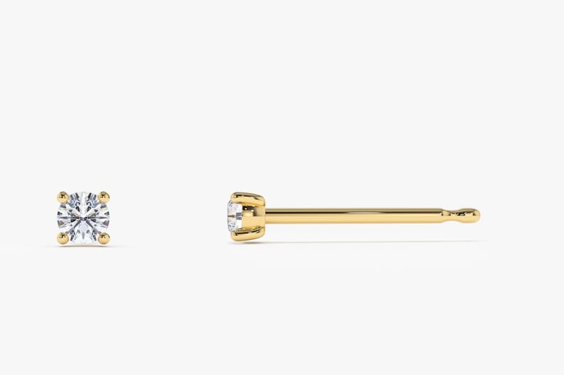Brinco de Ouro 18k feminino Solitário Diamantes 40 pts o par Luxo