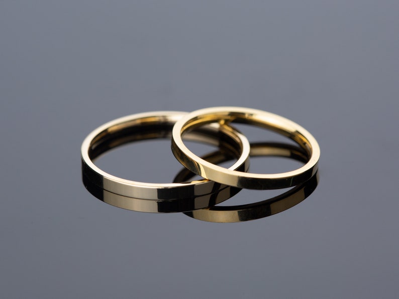 Aliança de casamento noivado ouro 18k 2 Gramas 2 mm Flat