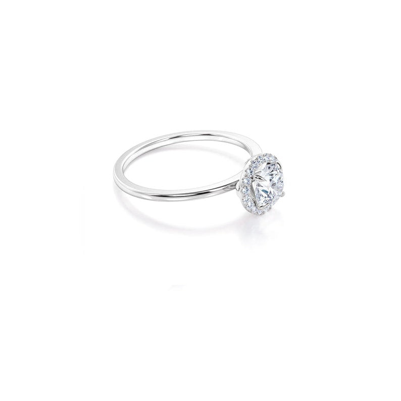 Anel Solitario Redondo De Ouro Branco 18k Diamantes Brilhantes 50pts