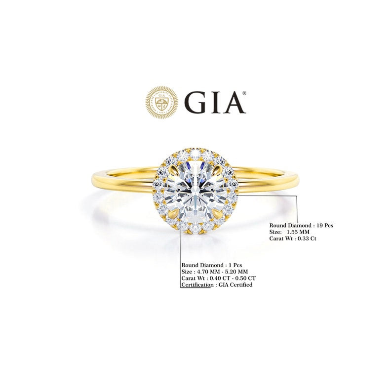 Anel Solitario Redondo De Ouro Amarelo 18k Diamantes Brilhantes 50pts | New | anel-de-noivado, Anéis, diamante, noivado, yellow | AUREA FINE JEWELRY