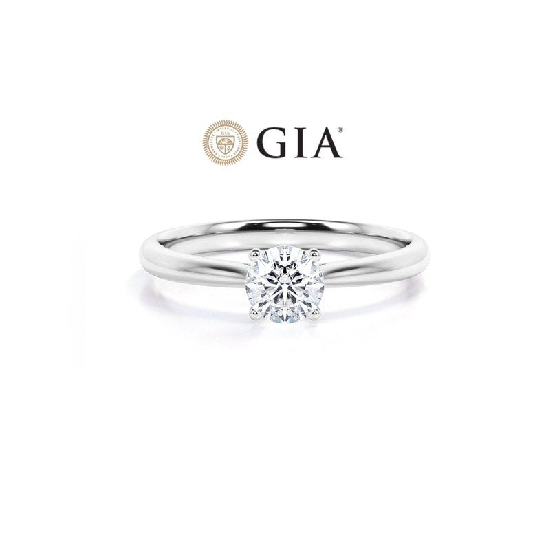 Anel Solitario De Ouro Branco 18k e Diamante Brilhante 50pts | New | anel-de-noivado, Anéis, diamante, noivado, white | AUREA FINE JEWELRY