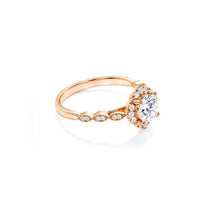 Anel Flor Vintage De Ouro Rose 18k Diamantes Brilhantes 50pts