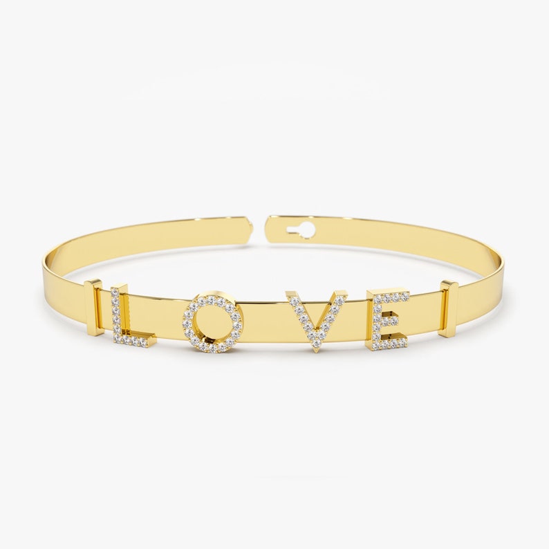 Pulseira de ouro 18k com iniciais de diamantes 5 mm
