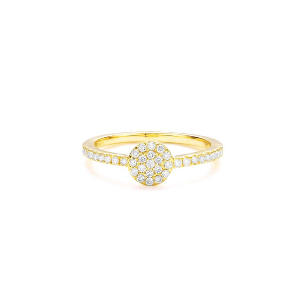Anel De Noivado em Ouro 18k c/ Chuveiro Diamantes Brilhantes Pave