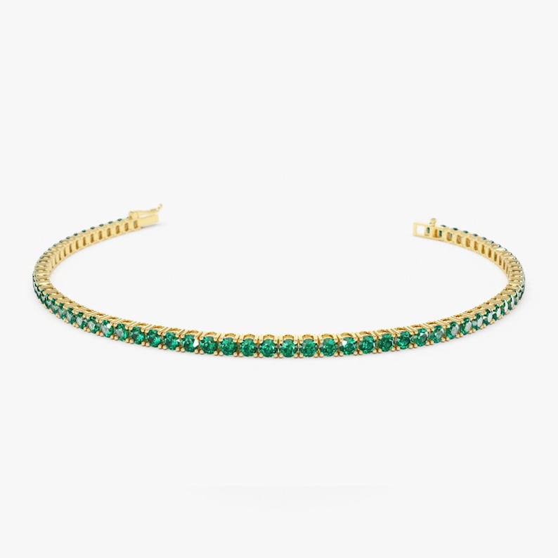Pulseira de ouro feminina Esmeraldas Riviera