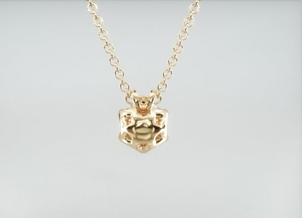 Colar Feminina Corrente em Ouro18k Solitario Diamante Luxo Vieiras 25 pontos