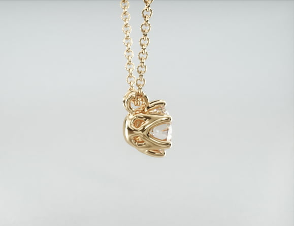 Colar Feminina Corrente em Ouro18k Solitario Diamante Luxo Vieiras 25 pontos