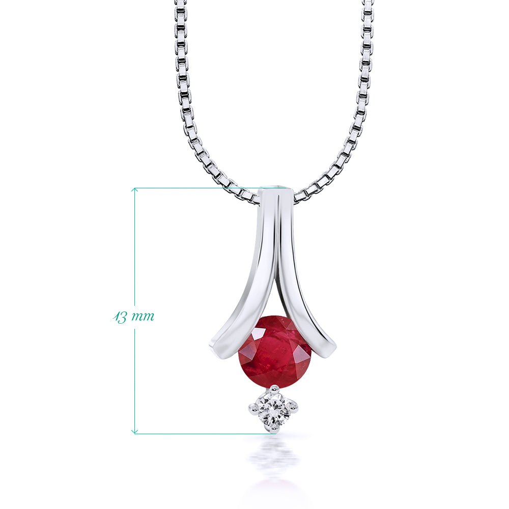 Corrente feminina de ouro 18k diamante e rubi fine