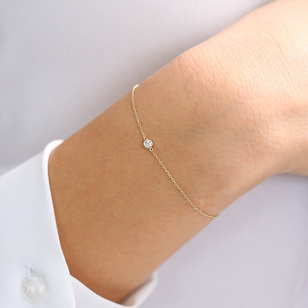Pulseira Feminina de ouro 18k diamante 5 pt bracelete