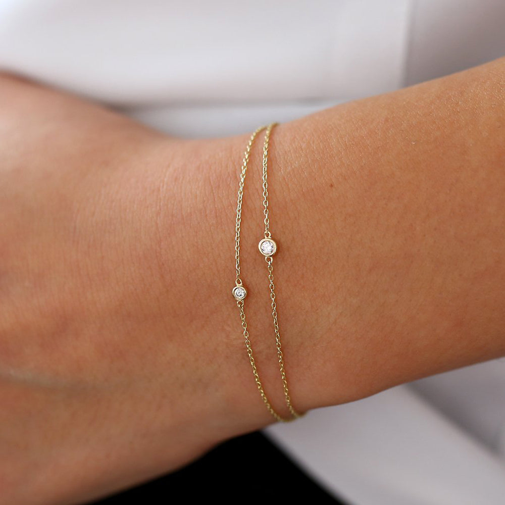Pulseira Feminina de ouro 18k diamante 5 pt bracelete
