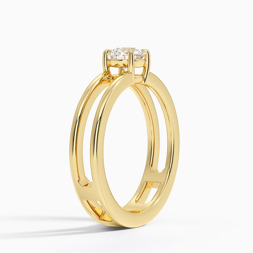 Anel de Noivado Ouro 18k Diamantes Solitário double solitarie