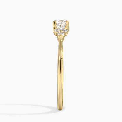 Anel de Noivado Solitário De Diamante Ouro 18k Round tree