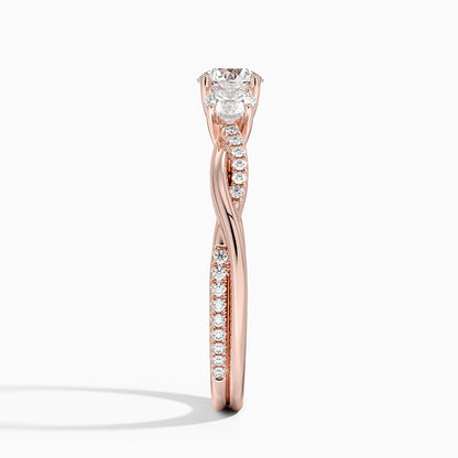 Anel de Noivado Ouro 18k Diamantes Twisted Luxo II