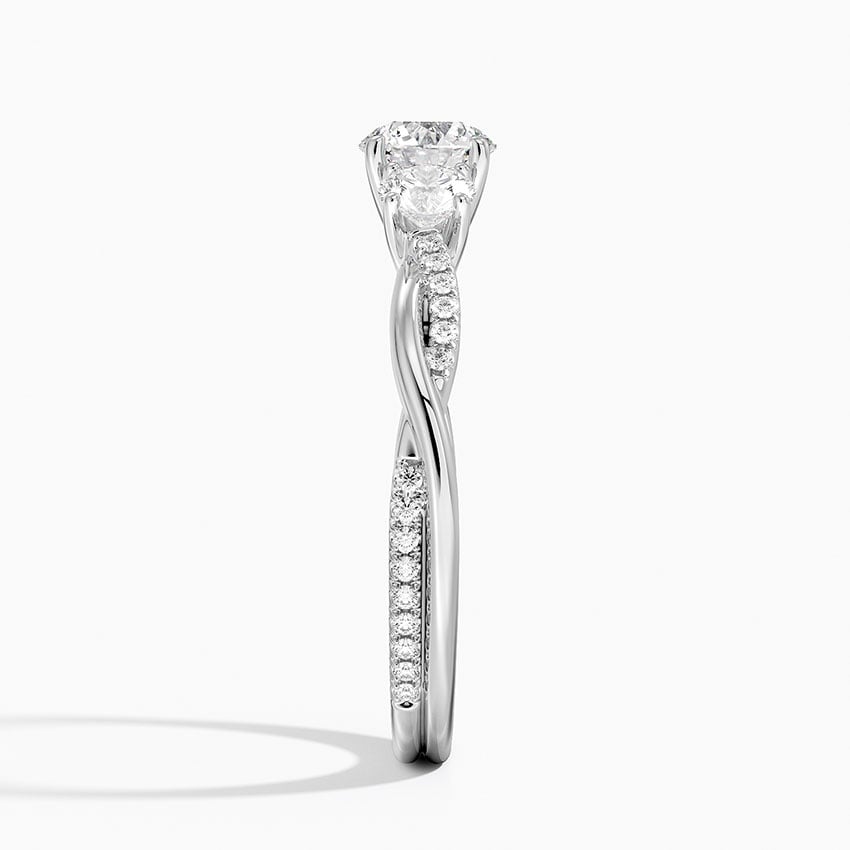 Anel de Noivado Ouro 18k Diamantes Twisted Luxo II