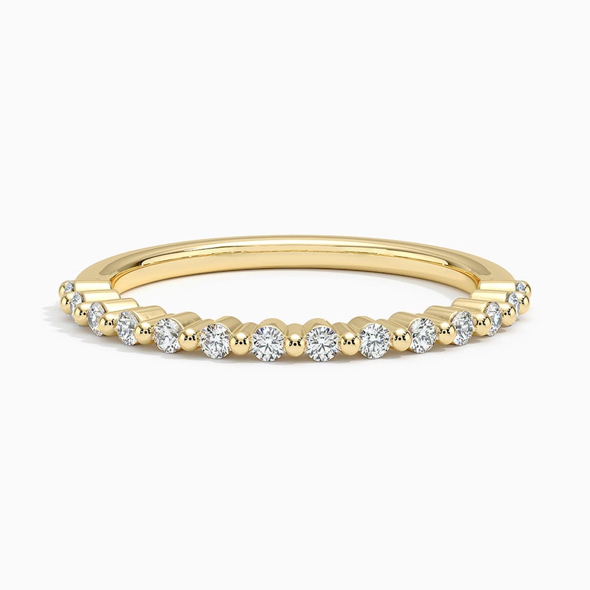 Anel de ouro feminino aparador meia aliança solitario com diamantes | New | Aparadores, diamante, yellow | AUREA FINE JEWELRY