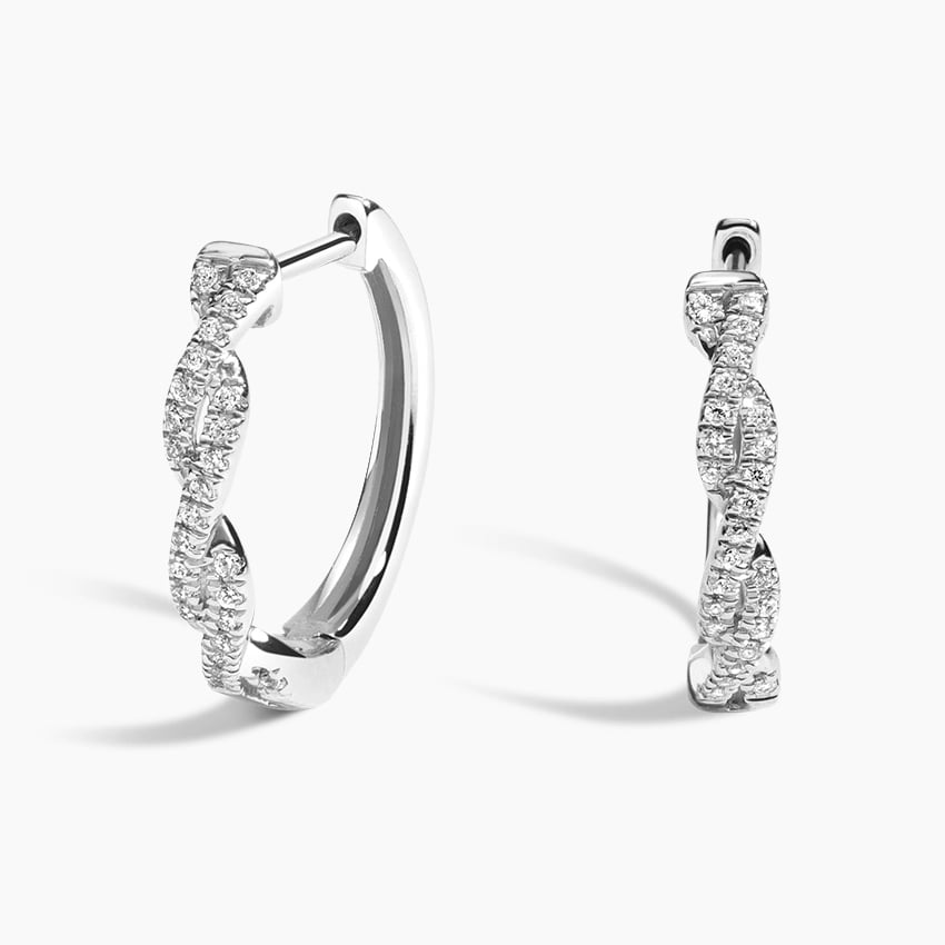 Brinco de ouro argola feminino diamante twist luxo | New | Brincos, diamante, white, yellow | AUREA FINE JEWELRY