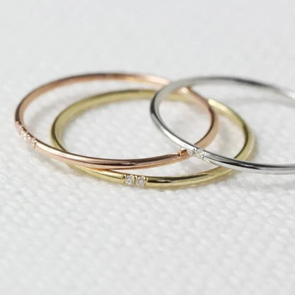 Anel solitário de ouro feminino noivado Diamante delicado