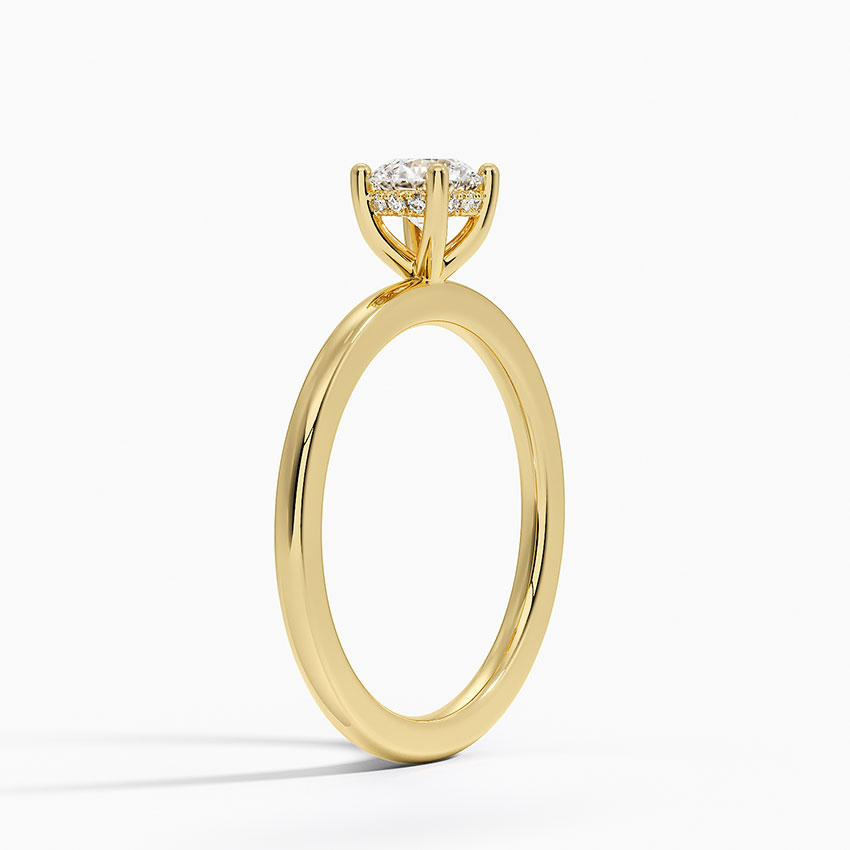 Anel de Noivado Solitario De Diamante Ouro 18k Life