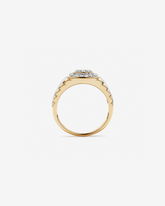 Anel masculino em ouro 18k amarelo e branco com diamantes naturais 0,50 ct - vista lateral