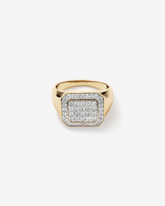 Anel masculino em ouro amarelo 18k com diamantes naturais 1,00 ct - vista frontal