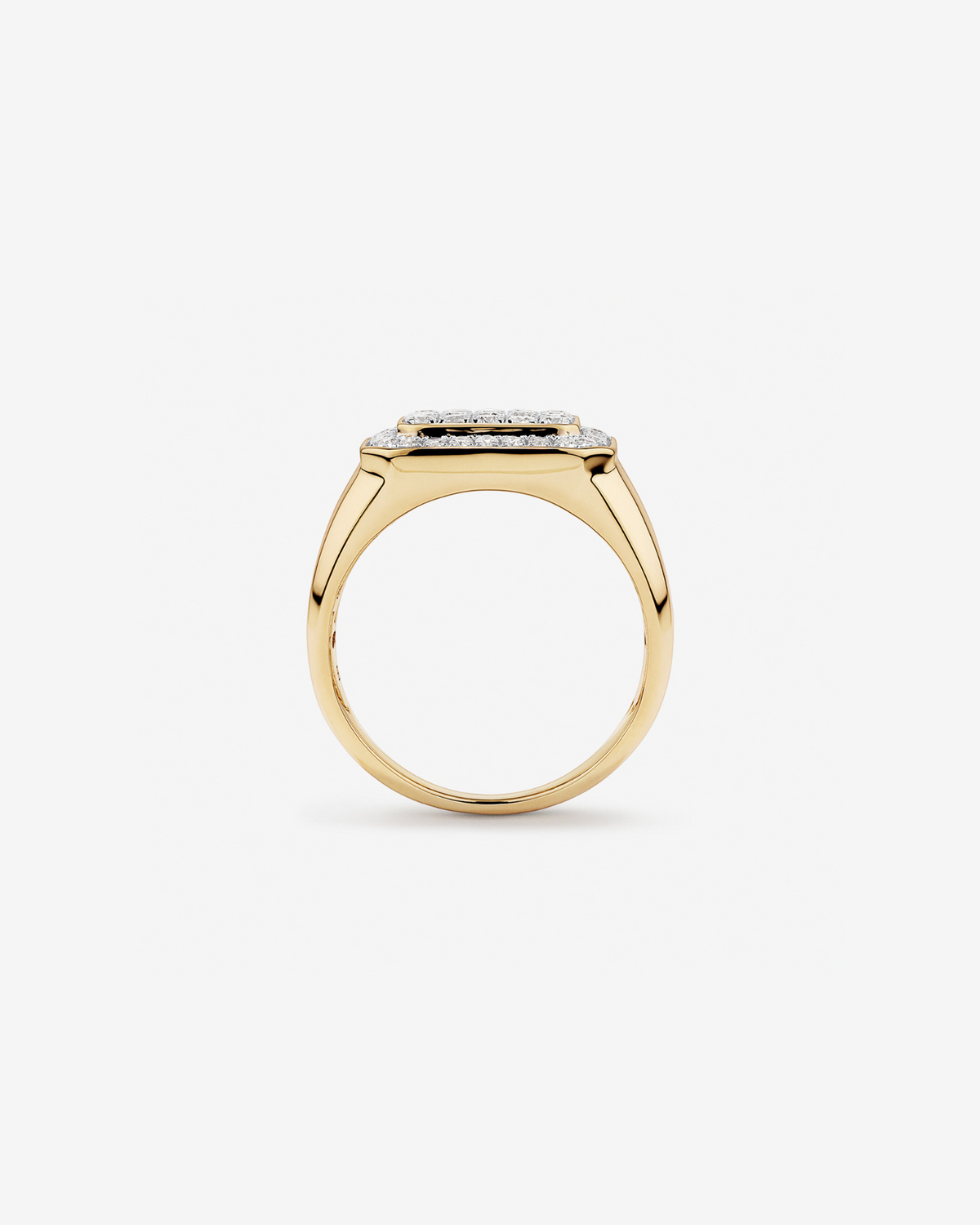 Anel masculino ouro 18k com diamantes naturais 1,00 ct - vista lateral