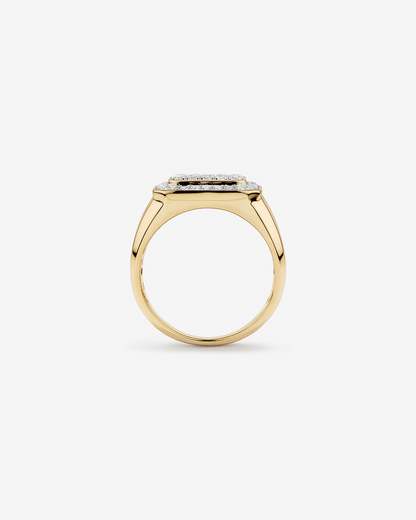 Anel masculino ouro 18k com diamantes naturais 1,00 ct - vista lateral