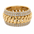 Anel masculino em ouro amarelo 18k com diamantes naturais 2,12 ct – vista frontal