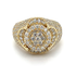Anel masculino em ouro amarelo 18k com diamantes naturais 3,53 ct – vista frontal