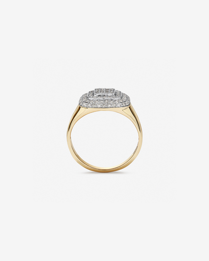Anel masculino em ouro amarelo 18k com diamantes naturais 1,00 ct - vista do aro