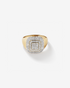 Anel masculino em ouro amarelo 18k com diamantes naturais 1,00 ct - vista frontal