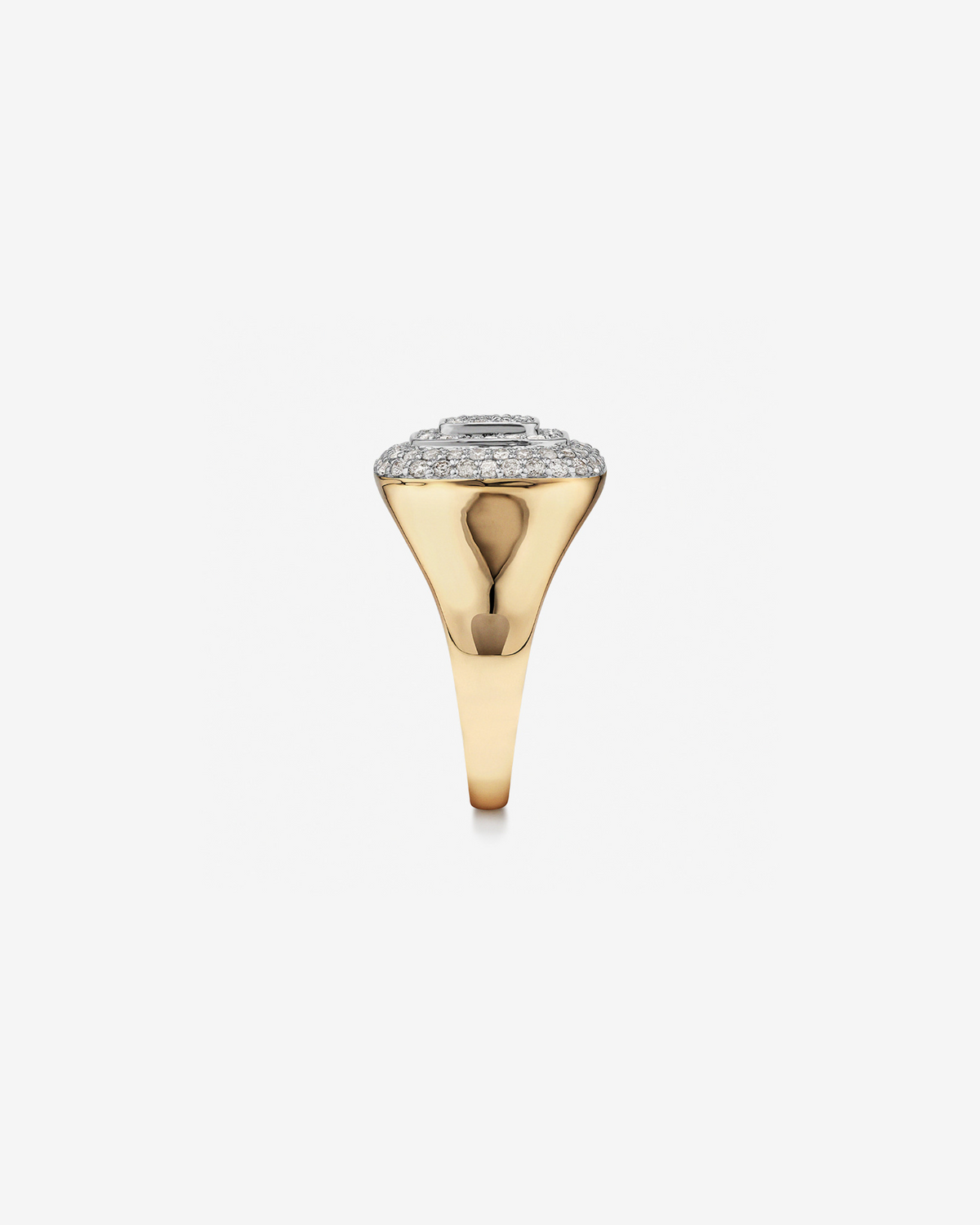 Anel masculino em ouro amarelo 18k com diamantes naturais 1,00 ct - vista lateral