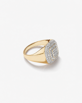 Anel masculino em ouro amarelo 18k com diamantes naturais 1,00 ct - vista em perspectiva