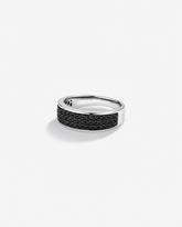 Anel masculino em ouro branco 18k com diamantes naturais negros 1,00 ct - vista lateral
