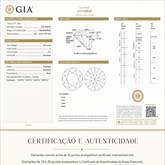 Certificação de diamantes naturais: GIA acima de 30 pontos e Certificado de Autenticidade Aurea Diamonds para 10 e 20 pontos