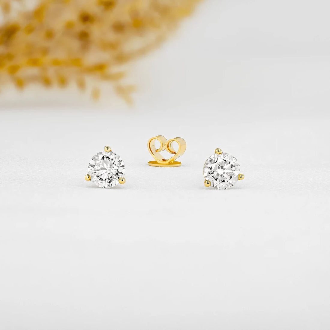 Brinco De Diamante Feminino Ouro 18k Solitario  Brilhante 80 Pts o par