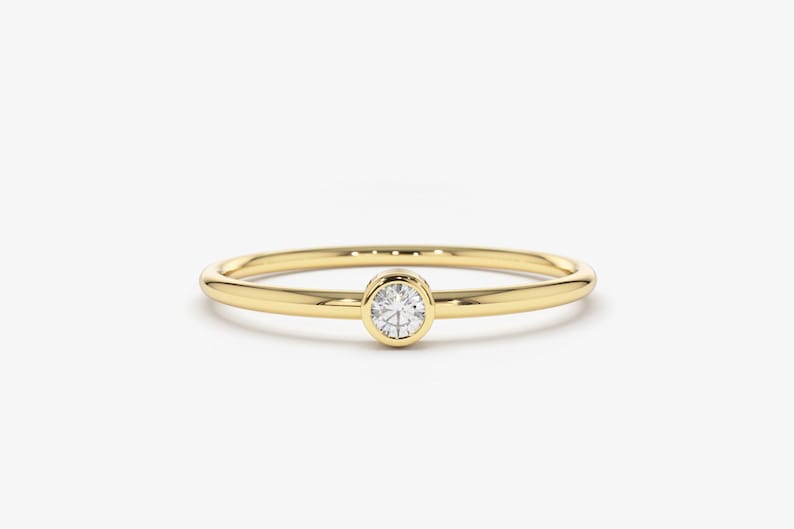 Anel solitário de ouro feminino noivado Diamante