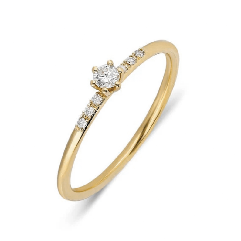 Anel de Noivado Solitario De Diamante Ouro 18k Minimalista | New | anel-de-noivado, Anéis, desejo, diamante, noivado, pink, white, yellow | AUREA FINE JEWELRY