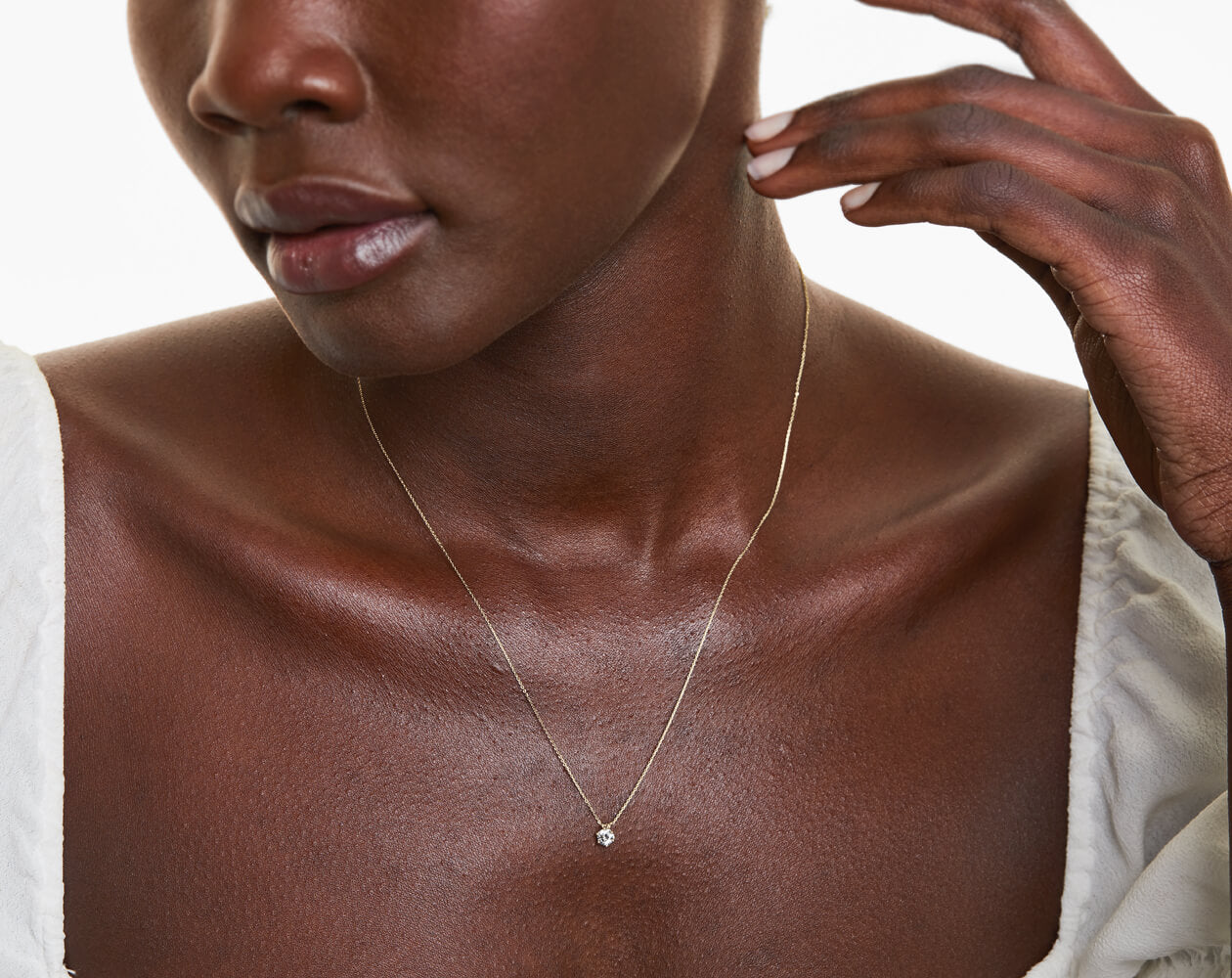 Colar  Feminina Corrente  em Ouro18k Solitario Diamante Luxo Vieiras 25 pontos