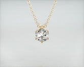 Colar  Feminina Corrente  em Ouro18k Solitario Diamante Luxo Vieiras 25 pontos | diamante, yellow | AUREA FINE JEWELRY