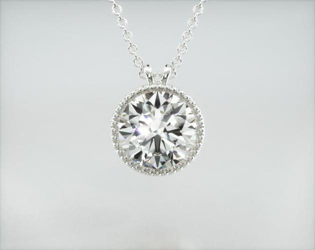 Colar Corrente Feminina Ouro18k Solitario Diamante Luxo Moldura 100 pontos | diamante, white | AUREA FINE JEWELRY