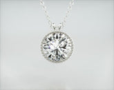 Colar Corrente Feminina Ouro18k Solitario Diamante Luxo Moldura 100 pontos | diamante, white | AUREA FINE JEWELRY