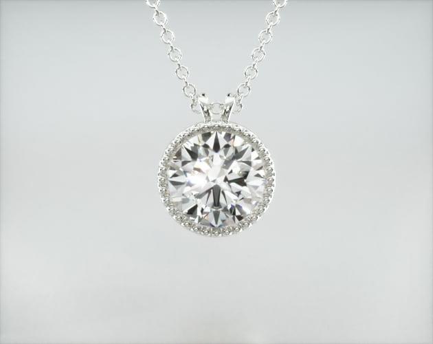 Colar Corrente Feminina   Ouro18k Solitario Diamante Luxo Moldura 70 pontos | New | diamante, white | AUREA FINE JEWELRY