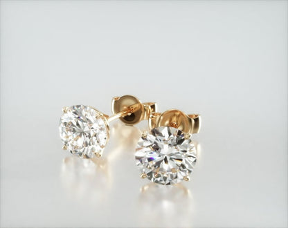 Brinco De Diamante Feminino Ouro 18k Solitario  Brilhante 150 Pts o par