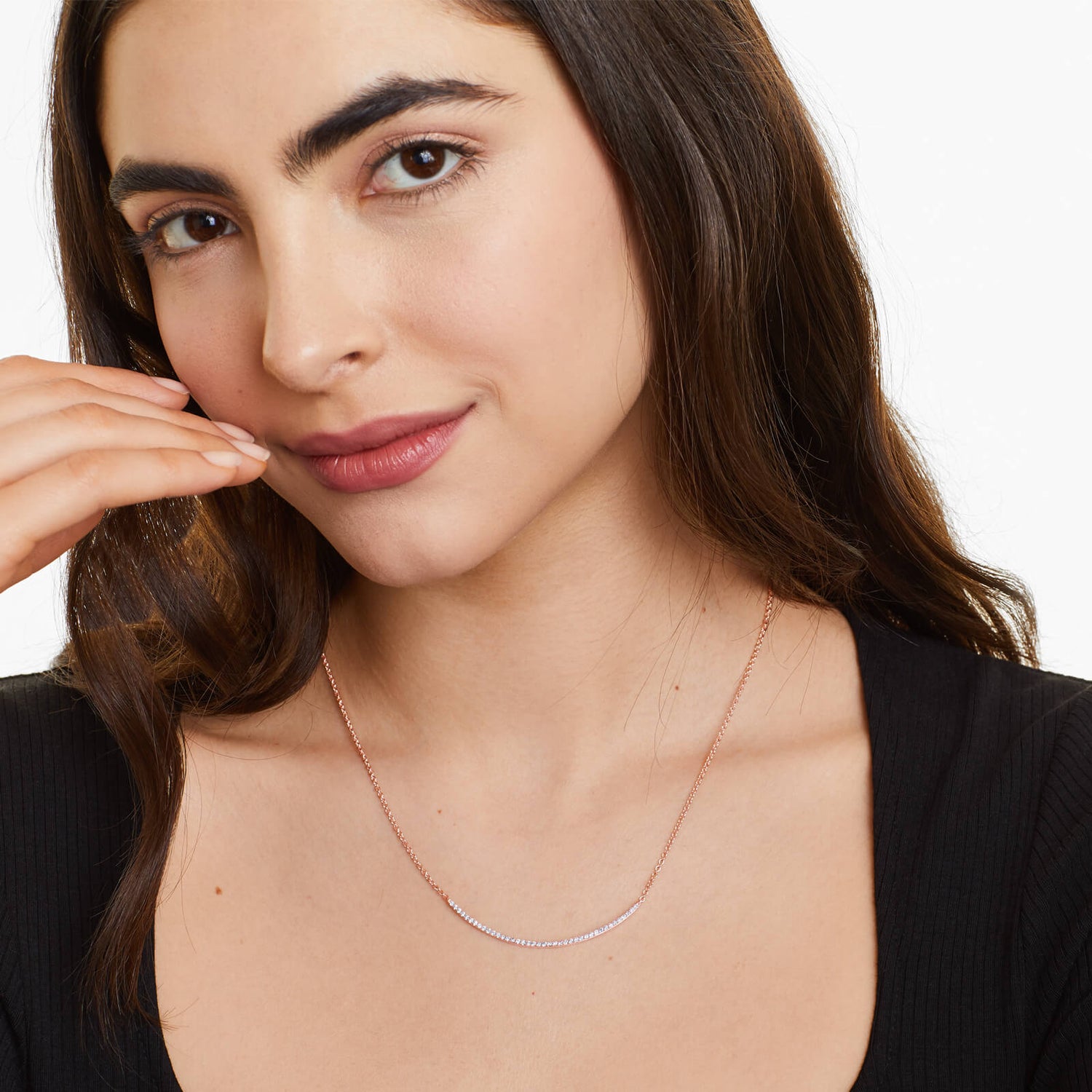 Corrente feminina em Ouro 18k diamantes barra luxo