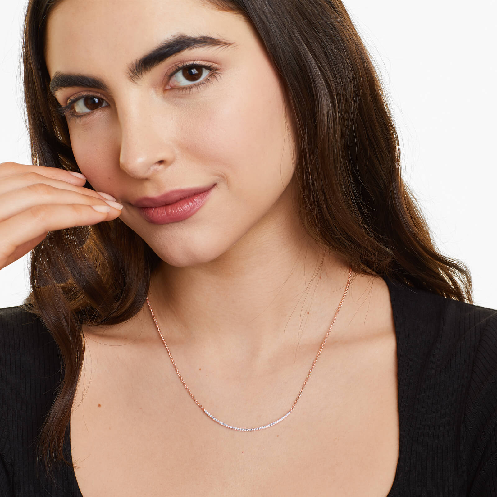Corrente feminina em Ouro 18k diamantes barra luxo